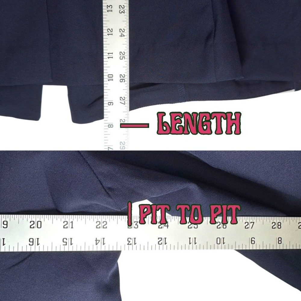 JM Studio Blazer XL Navy Blue White Trim Preppy Nautical Career Jacket - Picture 8 of 8